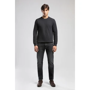 Newdwade Erkek O Yaka Sweatshirt Antrasit