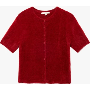 Kısa Kollu Bisiklet Yaka Peluş Hırka