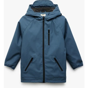 Fermuar Detaylı Cepli Kapüşonlu Yağmurluk