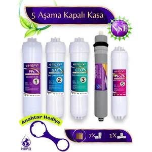 Tüm Kapalı Kasalar, İhlas Aura (Silver, Plus, Platinum) Conax Uyumlu, Su Arıtma 5'li Filtre Seti, 80 Gpd Membranlı