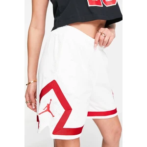 Jordan Heritage Diamond Basketball Loose Fit Shorts White Red Kadın Bol Kesim Şort Beyaz Kırmızı