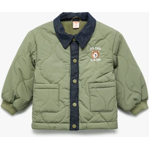 Uzun Kollu Gömlek Yaka Çift Cepli Kapitone Ceket