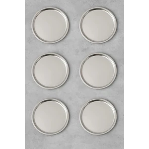 BAYDURSAN Paslanmaz Çelik Düz, Servis Tabağı Kalın Parlak 6 Lı Paket Yemek Tabağı