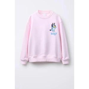 Unisex Bluey Baskılı 3 Iplik Kumaş Pamuklu Sweatshirt
