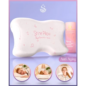 Shine Pillow - Güzellik Yastığı Ortopedik Yaşlılık Karşıtı Visco Hyaluronic Acid içerikli Yastık Kılıflı
