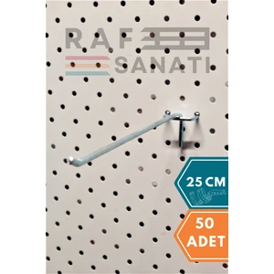 50 Adet Fon Kancası Delikli Pano Kancası 25 cm - Askı Kanca Raf Askısı Raf Aksesuar Tel Askı Raf Kancası