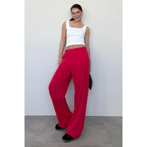 Kırmızı Bol Paça Kadın Eşofman Altı MG2279