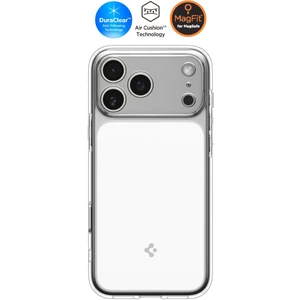 iPhone 17 Pro ile uyumlu ince MagSafe Kılıf Ultra Hybrid T Force Kamera Butonu Sararma Karşıtı DuraClear™ Hava Kanalı Teknolojisi Askeri Sınıf Koruma Glossy Orange White Parlak Kapak - ACS10077