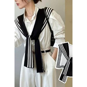 Akrilik Triko Örme Ofis ve Günlük Moda Omuz Şalı - Simetrik