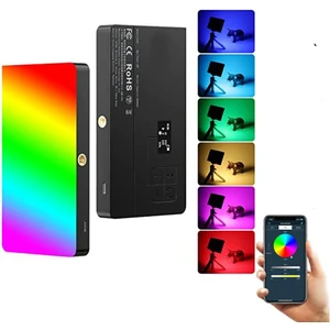 225 Rgb LED Işık Paneli 2500K-9900K Fotoğraf Video Işık Şarj Edilebilir Pil 4000MAH App kontrol