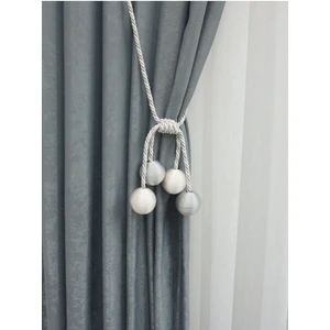 Modern Sarım 4 Toplu Braçol Kornişe Takmatik Ipli Tavan Perde Aksesuarı Gri&krem