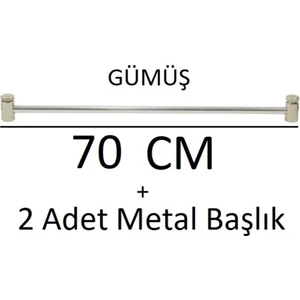 Gümüş Gri Metal Briz Çubuğu 1 Adet + Başlıkları