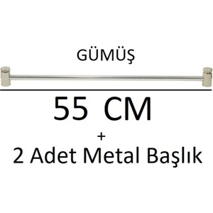 Gümüş Gri Metal Briz Çubuğu 1 Adet + Başlıkları