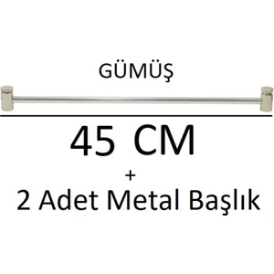 Gümüş Gri Metal Briz Çubuğu 1 Adet + Başlıkları