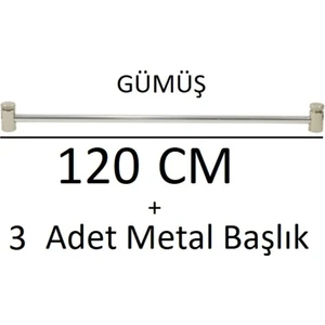 Gümüş Gri Metal Briz Çubuğu 1 Adet + Başlıkları