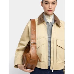 Zımba Detaylı Deri Hobo Çanta