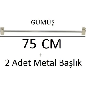 Gümüş Gri Metal Briz Çubuğu 1 Adet + Başlıkları