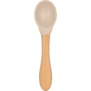 Bambu Saplı Silikon Mama Kaşığı Latte Bej