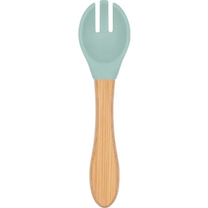 Bambu Saplı Silikon Mama Çatalı Spring Yeşil
