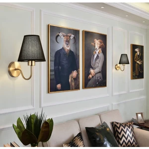 Fico Home Modern LED Aplik – Her Yöne Işık Yayan, Renk Gold-Kasa Siyah Şapkalı, Pilli ve Taşınabilir Aydınlatma
