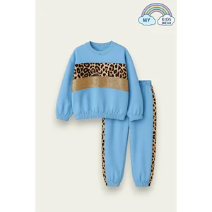 Leopar Detaylı Kız Çocuk Eşofman Takımı