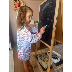 Family,4-7 Yaş Sıvı Geçirmez, Uzun Kollu Çocuk Faaliyet Aktivite Boyama Önlüğü