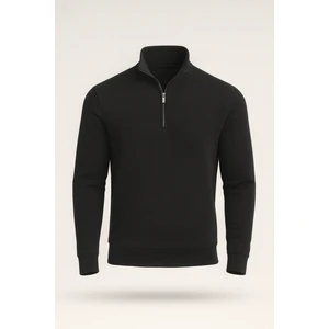 Selanik Örme Yarım Fermuar Erkek Sweatshirt - Antrasit