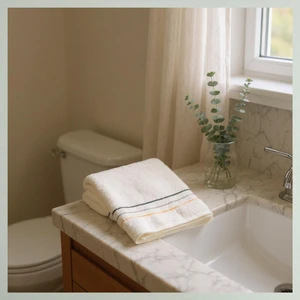 Mco Tekstil %100 Pamuk Çizgi Nakışlı Yüz Havlusu (50X90 Cm)