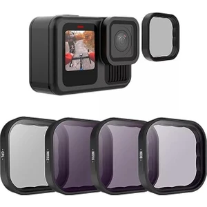 Gopro Hero 13 Için Profesyonel 4'lü Filtre Seti - Cpl + Nd8 + ND16 + ND32 - Model: S5-Flt-13-Tgp