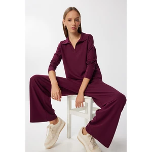 Rahat Esnek Modal Alt-Üst Takım LBY0008 Mürdüm