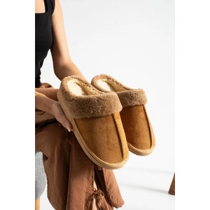 Sagu Kadın Ev Terliği Peluş Ev Terliği Ses Yapmaz Taban Sıcak Şık Kürklü Terlik