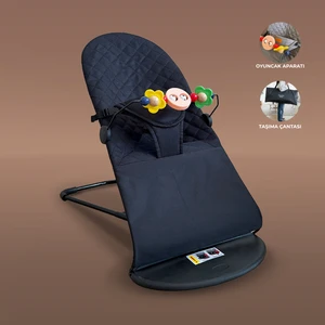 Premium Cotton Üç Kademeli Oyuncaklı Sallanan Ana Kucağı – Katlanır ve Taşıma Çantalı