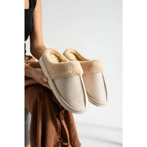 Sagu Kadın Ev Terliği Peluş Ev Terliği Ses Yapmaz Taban Sıcak Şık Kürklü Terlik