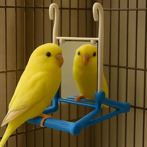 Aynalı Kuş Salıncağı-Kuş Tüneği-Aynalı Kancalı Kafes Tüneği