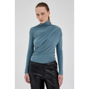 Su Yeşili Büzgü Detay Sandy Bluz 20059