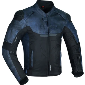  Motosiklet Montu Deri 4 Mevsim Maxdura ve Leather Kumaş Mont Koyu Mavi Falcon