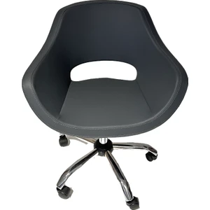 Ekopol Sandalye Krom Metal Ayaklı Deri | Ofis, Çocuk Odası Çalışma Sandalyesi (Ayarlanabilir) Monaco