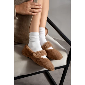 Ultra Yumuşak Peluş Kadın Ev Babeti Ses Yapmaz Hafif Taban Panduf