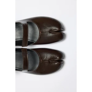 Babet 2525 - Parmak Arası Çift Bantlı Acı Kahve Kadın Babet