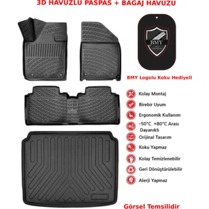 Alfa Romeo Tonale Stepnesiz Alt Bagaj 2022 Sonrası 3D Araca Özel Paspas ve Bagaj Havuzu SET