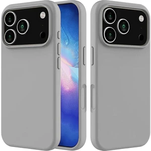 Apple iPhone 17 Pro Uyumlu Silikon Kılıf - Pastel Renk Tonu Esnek Tam Koruma Kapak - Gri
