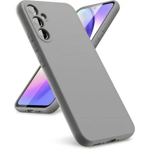 Samsung Galaxy A17 Uyumlu Silikon Kılıf - Kamera Korumalı Esnek Pastel Renk Kapak - Gri