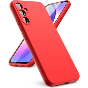 Samsung Galaxy A17 Uyumlu Silikon Kılıf - Kamera Korumalı Esnek Pastel Renk Kapak - Kırmızı