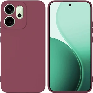 Oppo Reno 14F Uyumlu Silikon Kılıf - Kamera Korumalı Esnek Pastel Renk Kapak - Bordo