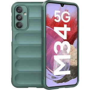 Samsung Galaxy M34 Uyumlu Silikon Kılıf - Kamera Korumalı Esnek Yeni Nesil Airbag Kapak - Yeşil