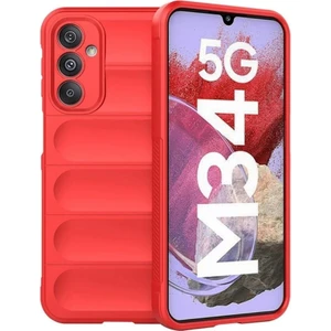 Samsung Galaxy M34 Uyumlu Silikon Kılıf - Kamera Korumalı Esnek Yeni Nesil Airbag Kapak - Kırmızı