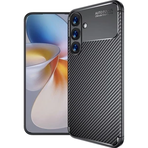 Samsung Galaxy S25 Fe Uyumlu Silikon Kılıf Karbon Desenli Darbe Emici Autofocus Tam Koruma Kapak