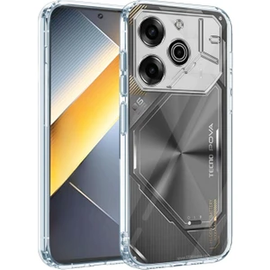Tecno Pova 6 Pro Uyumlu Şeffaf Silikon Kılıf - Kamera Korumalı Esnek Tam Koruma Kapak