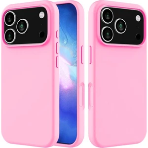 Apple iPhone 17 Pro Max Uyumlu Silikon Kılıf - Kamera Korumalı Esnek Pastel Renk Kapak - Pembe