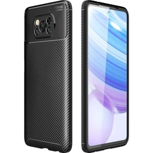 Poco X3 Nfc Uyumlu Silikon Kılıf Karbon Desenli Darbe Emici Autofocus Tam Koruma Kapak